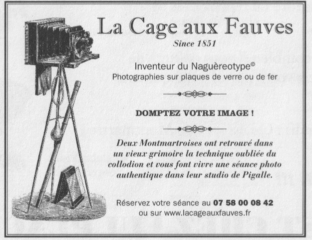 studio photo collodion la cage aux fauves paris